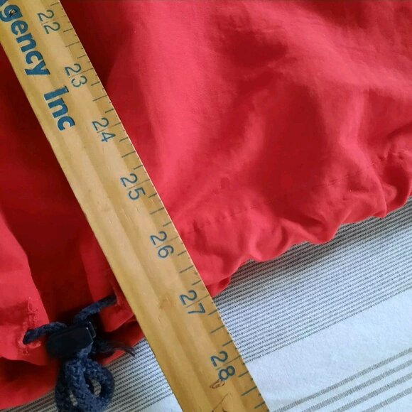 Vtg 90's UZZI Men Red Nylon 1/4 Zip Pull Over Windbreaker Jacket L-XL Navy Trim - Picture 4 of 7